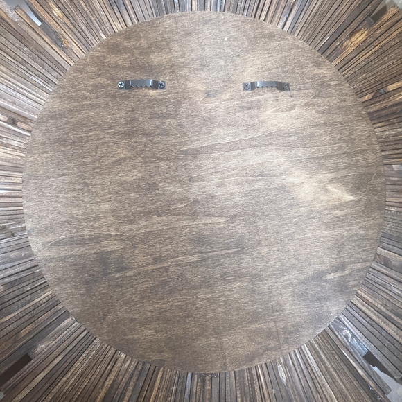 34" Extra Large STAINED WOODEN Sunburst Mirror Home Wall Decor Starburst Rustic - Picture 5 of 7